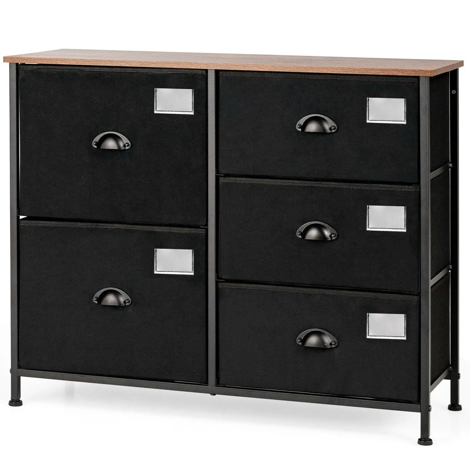 5-Drawer Storage Dresser for Bedroom Closet Entryway-Black by DirectDeals