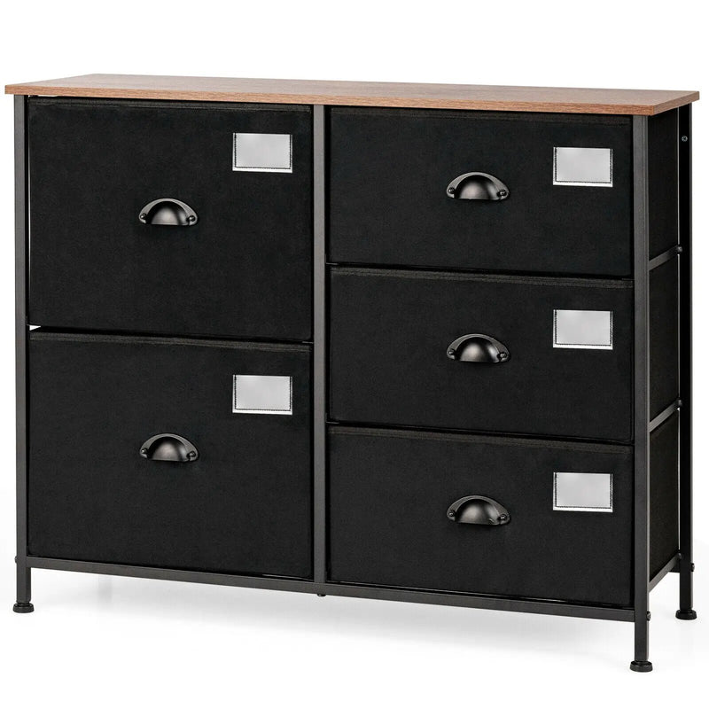 5-Drawer Storage Dresser for Bedroom Closet Entryway-Black by DirectDeals
