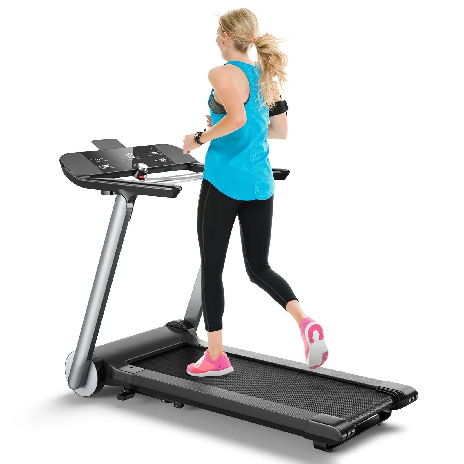 Italian Designed Folding Treadmill with Heart Rate Belt and Fatigue Button by DirectDeals