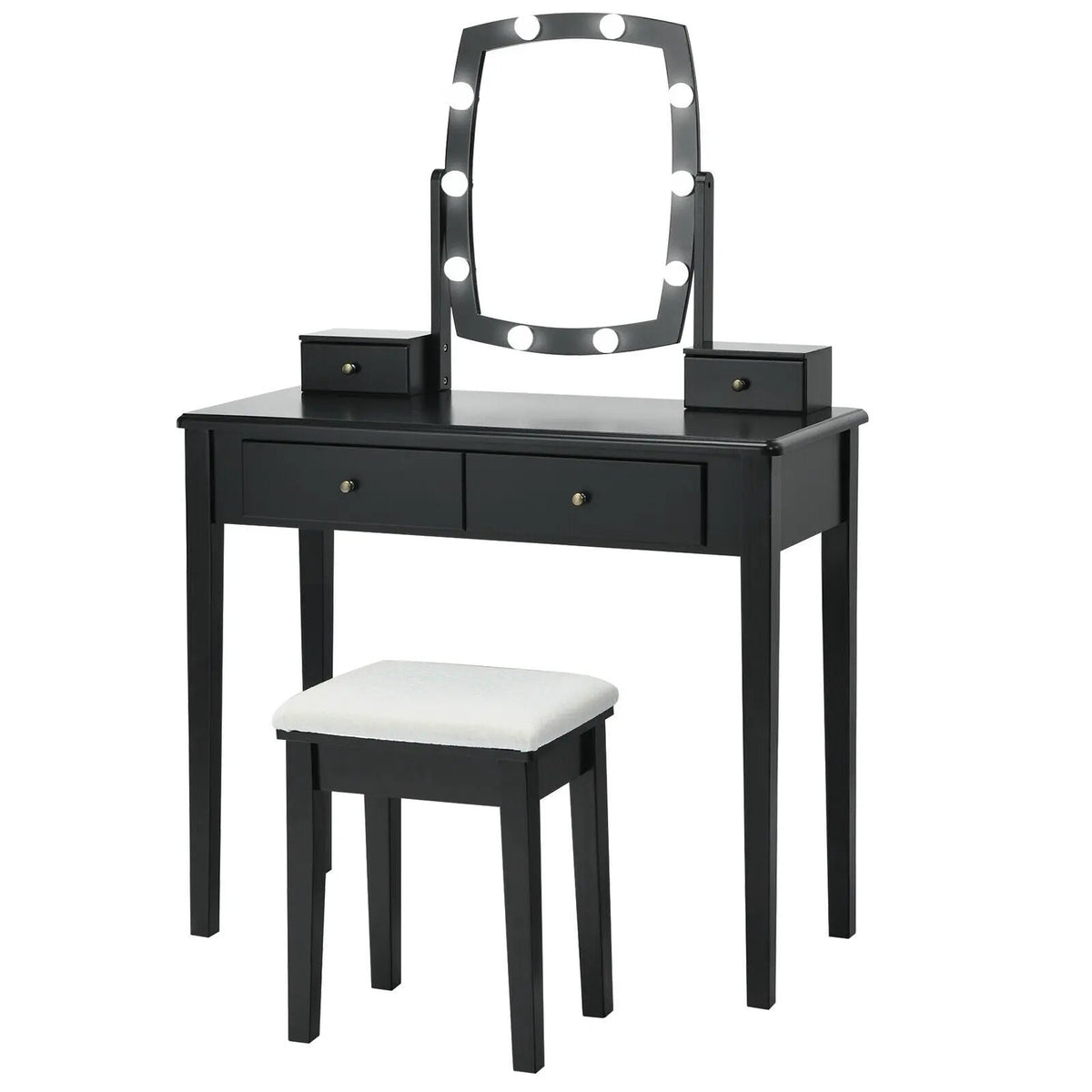 Vanity Table Set with Lighted Mirror for Bedroom and Dressing Room, photo 3 of 9