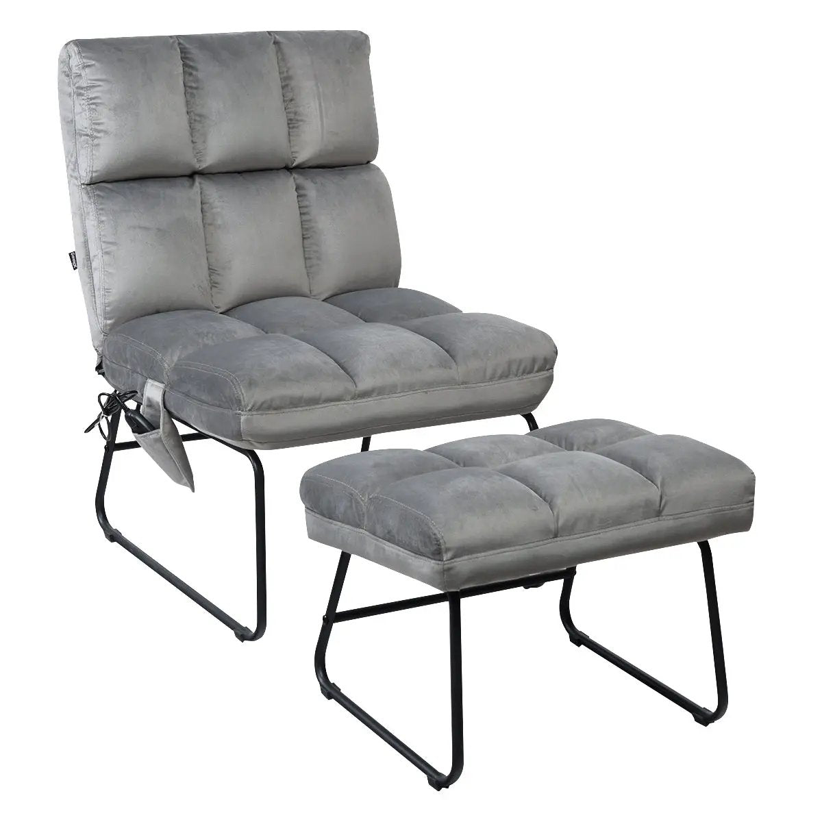 Velvet Massage Recliners with Ottoman Remote Control and Side Pocket, photo 9 of 9