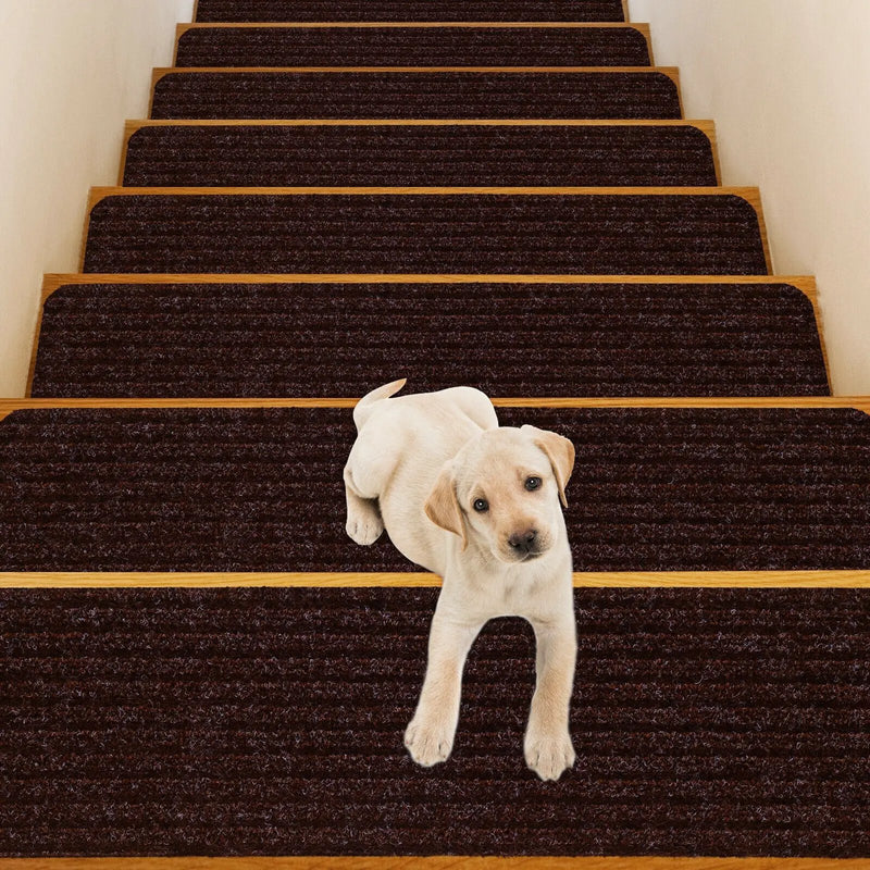 15 Pieces 30 x 8 Inch Slip Resistant Soft Stair Treads Carpet by DirectDeals