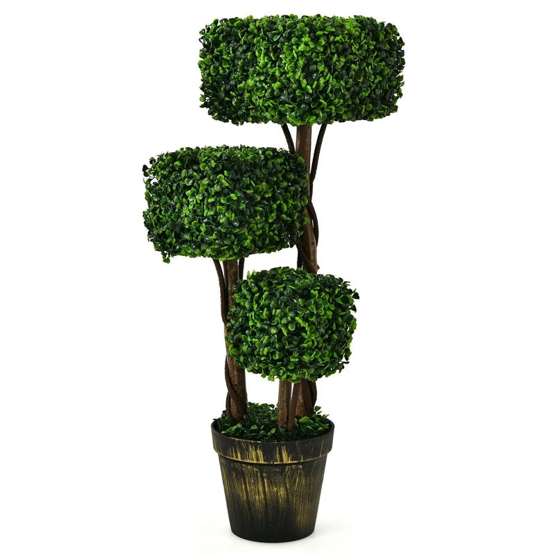36 Inch Artificial Boxwood Topiary UV Protected Indoor Outdoor Tree by DirectDeals