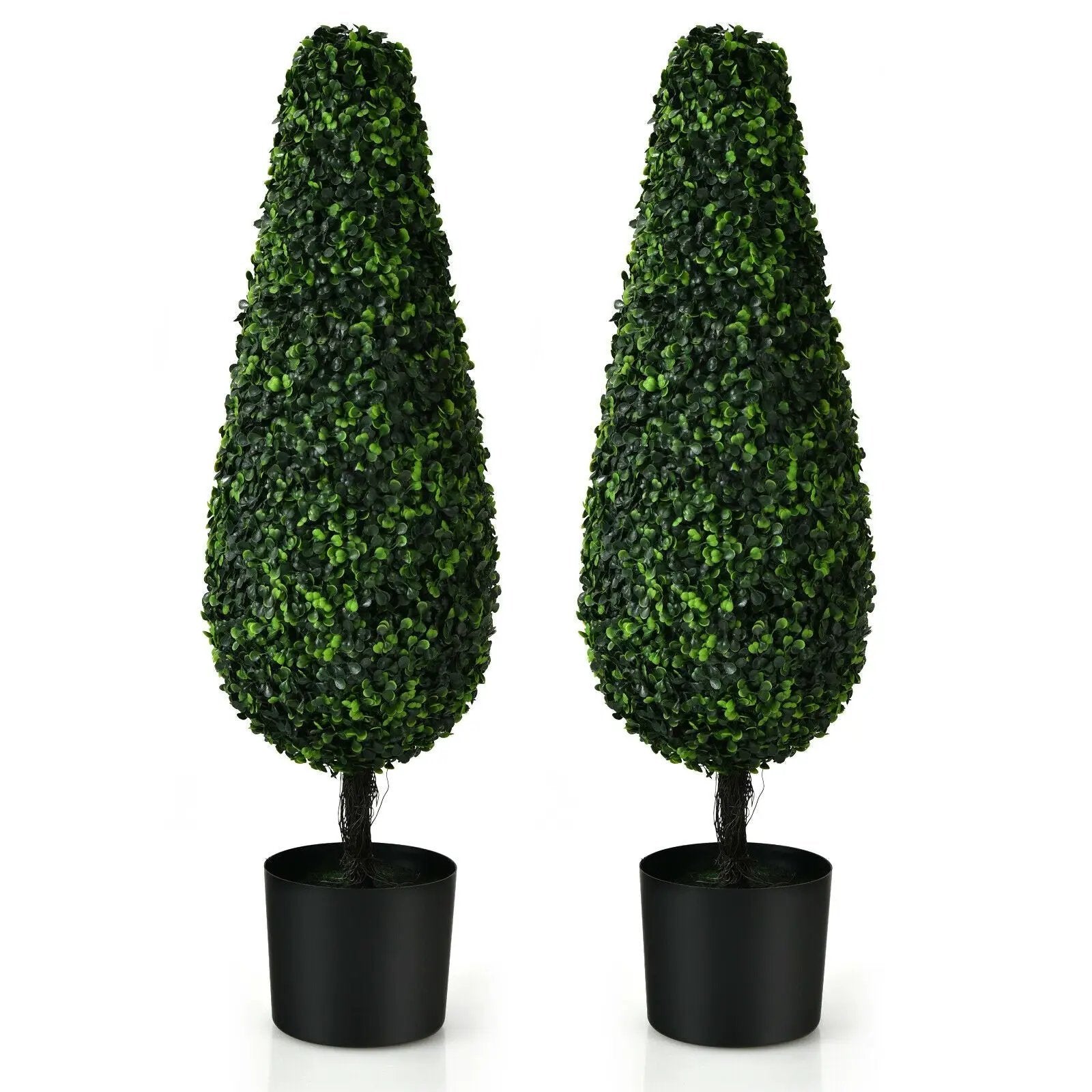 2 Pack 3 Feet Artificial Tower UV Resistant Indoor Outdoor Topiary Tree by DirectDeals