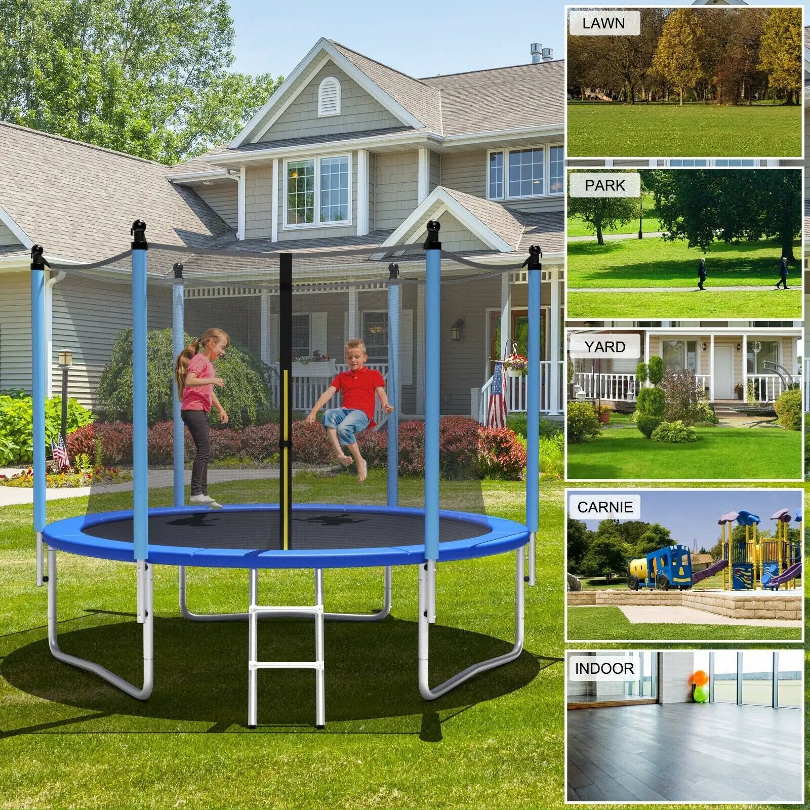 Outdoor Trampoline with Safety Closure Net by DirectDeals
