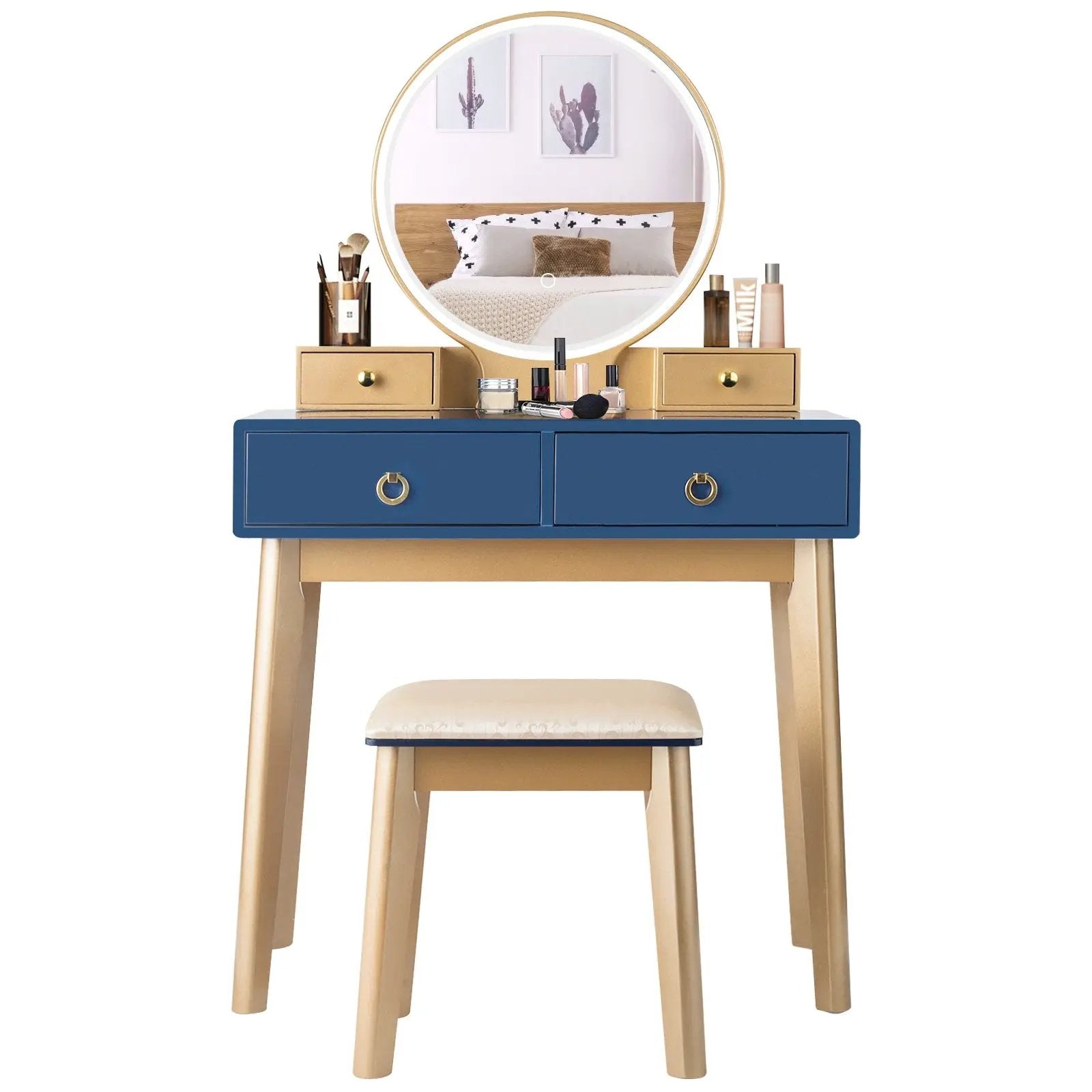 Makeup Vanity Table Set 3 Color Lighting Dressing Table by DirectDeals