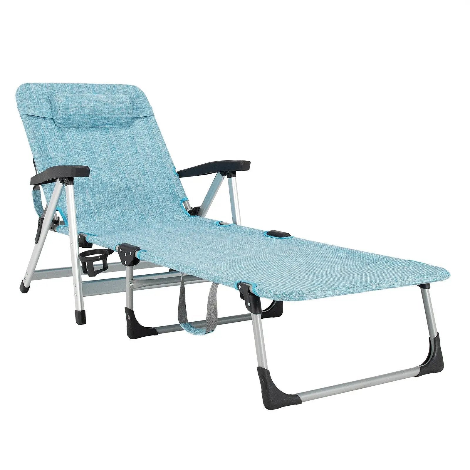 Beach Folding Chaise Lounge Recliner with 7 Adjustable Position by DirectDeals