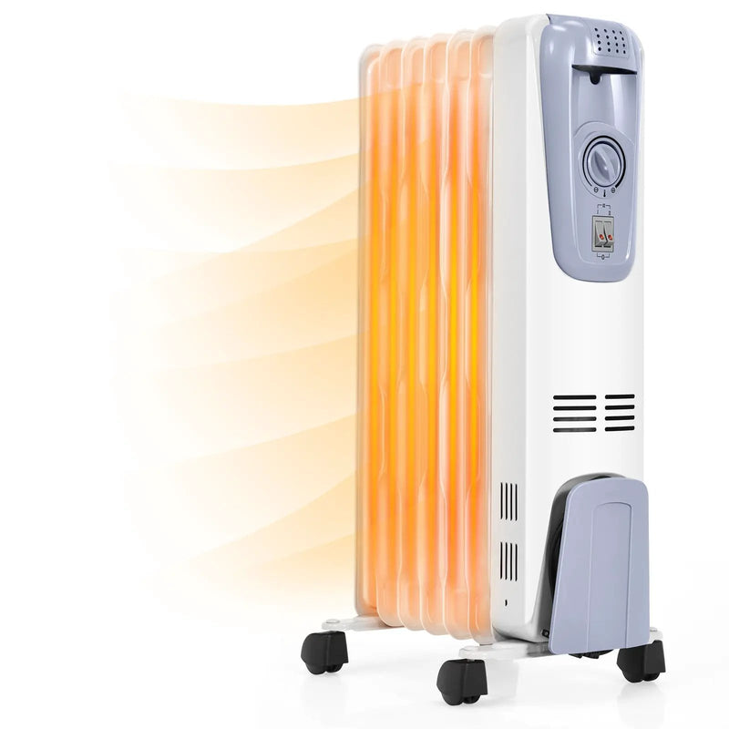 1500W Oil Filled Radiator with Thermostat and 4 Bottom Wheels by DirectDeals