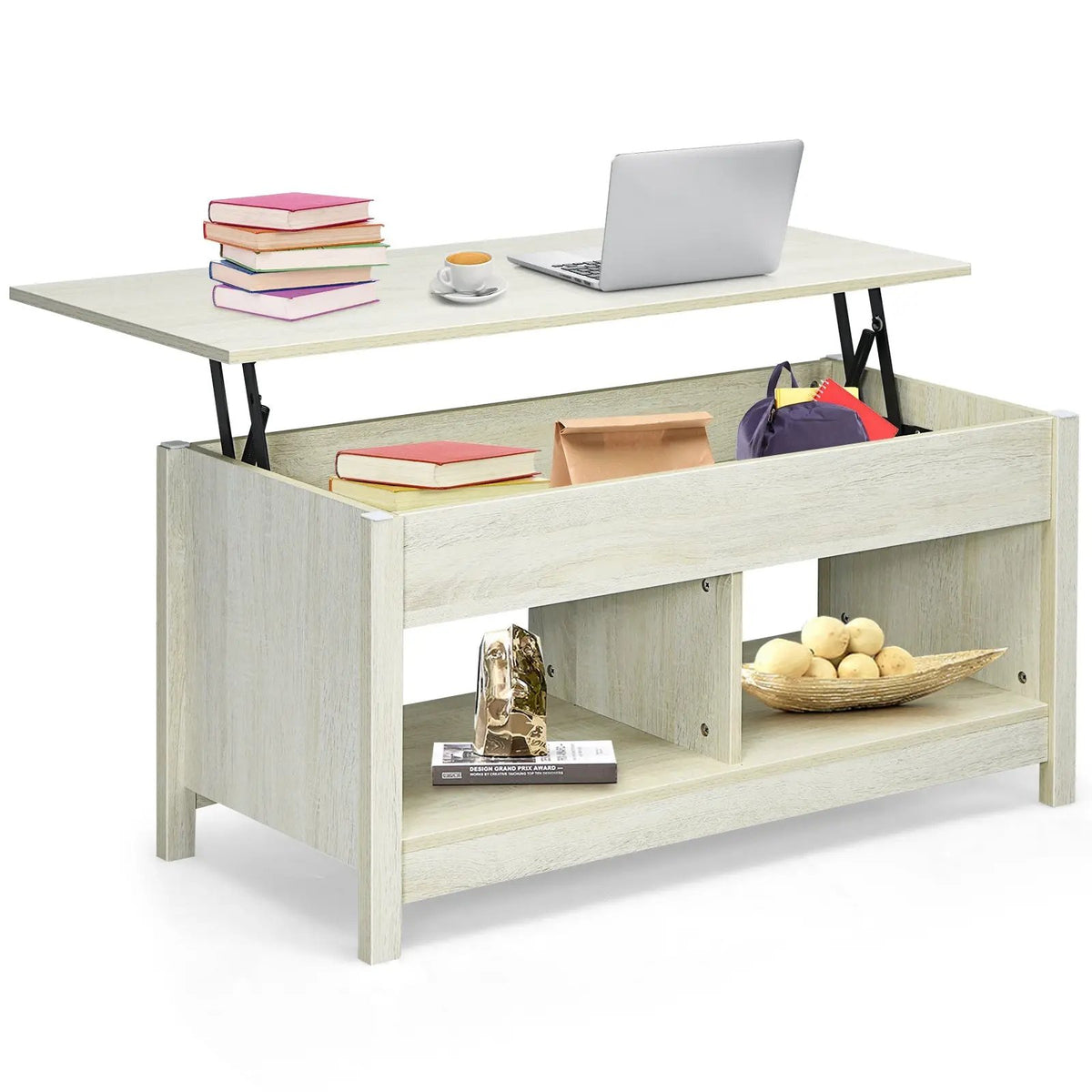 Lift Top Coffee Table with Hidden Storage Compartment and Lower Shelf for Study Room, photo 8 of 24