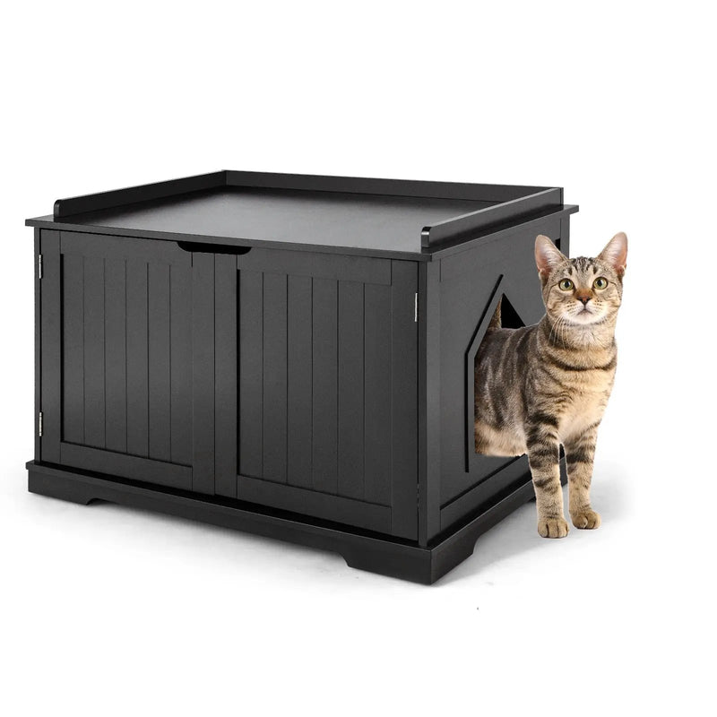 Cat Litter Box Enclosure with Double Doors for Large Cat and Kitty by DirectDeals