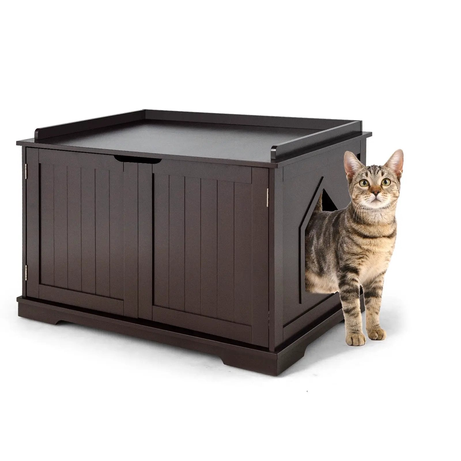 Cat Litter Box Enclosure with Double Doors for Large Cat and Kitty by DirectDeals