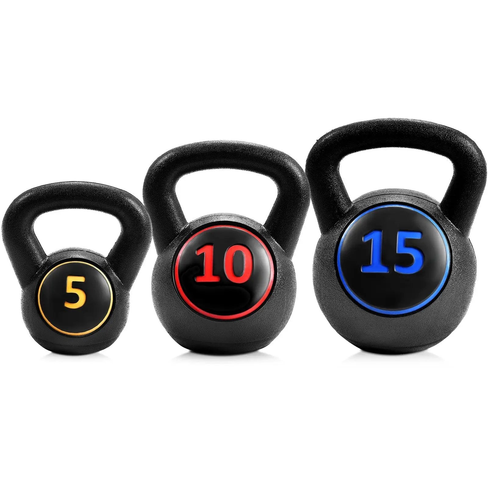 3 Pieces 5 10 15lbs Kettlebell Weight Set by DirectDeals