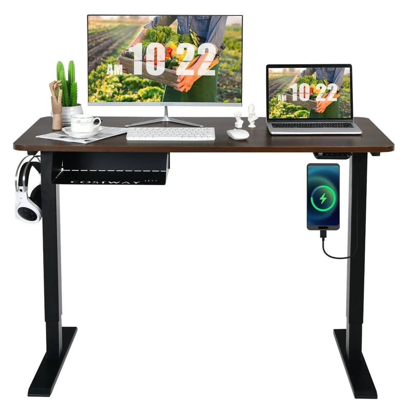 48-inch Electric Height Adjustable Standing Desk with Control Panel by DirectDeals