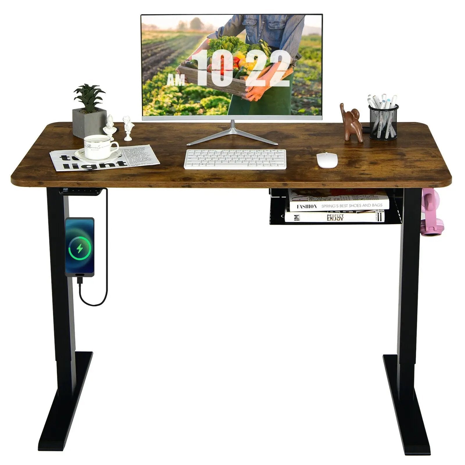 48-inch Electric Height Adjustable Standing Desk with Control Panel by DirectDeals