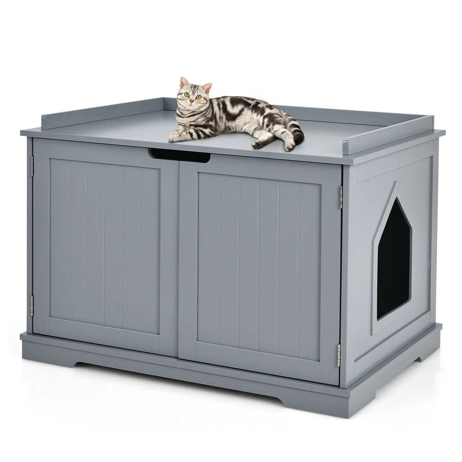Cat Litter Box Enclosure with Double Doors for Large Cat and Kitty by DirectDeals
