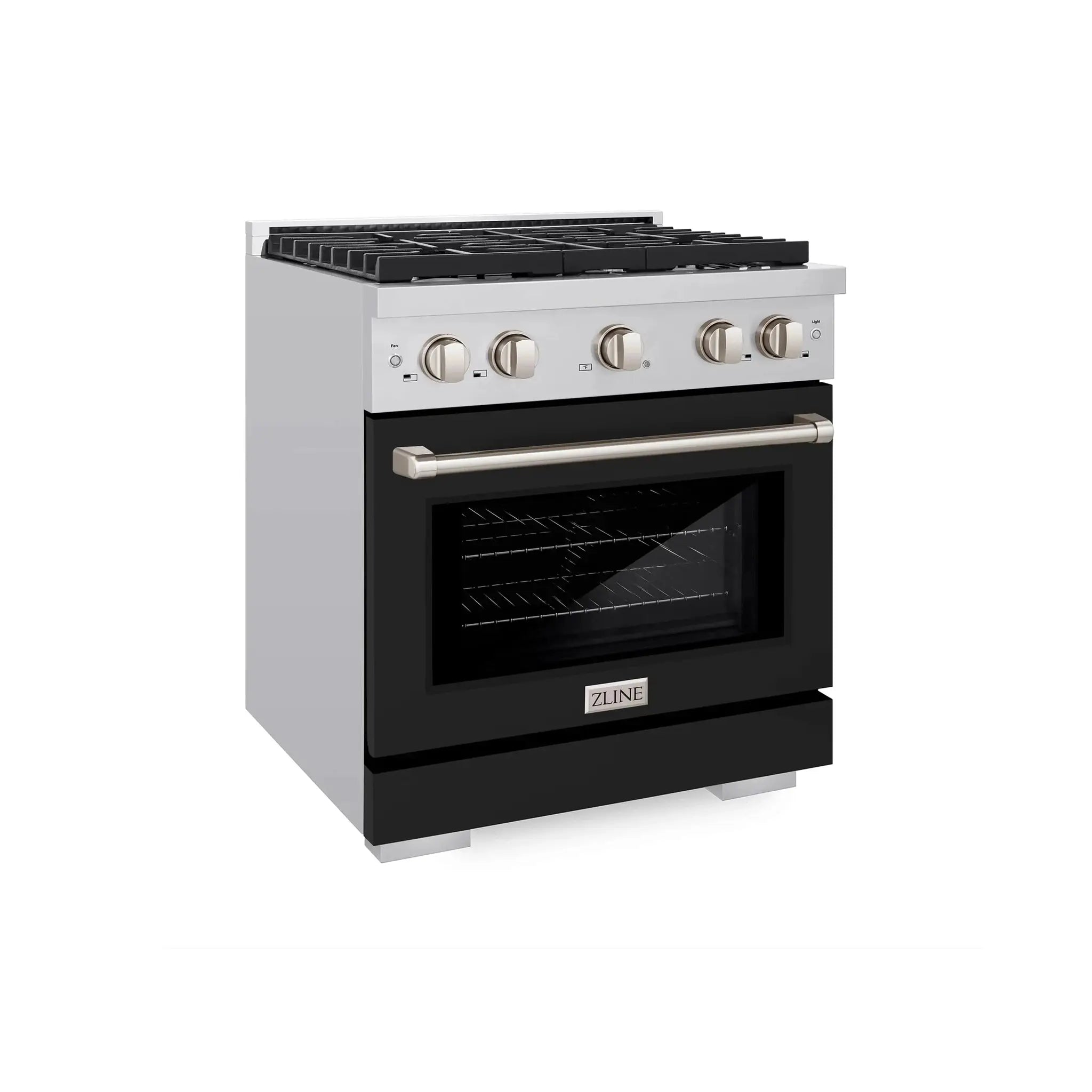 ZLINE 30" Gas Range, Convection Gas Oven, Stainless Steel,Matte Black SGR-BLM-30 by Farmhouse Kitchen and Bath