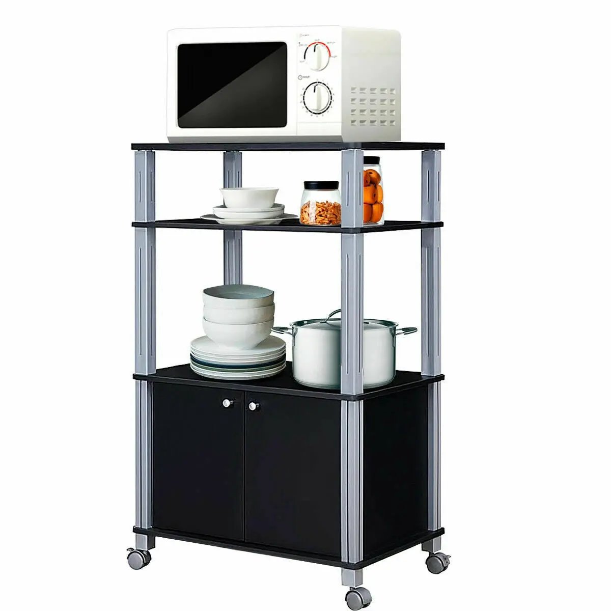 Microwave Rack Stand Rolling Storage Cart, photo 3 of 9