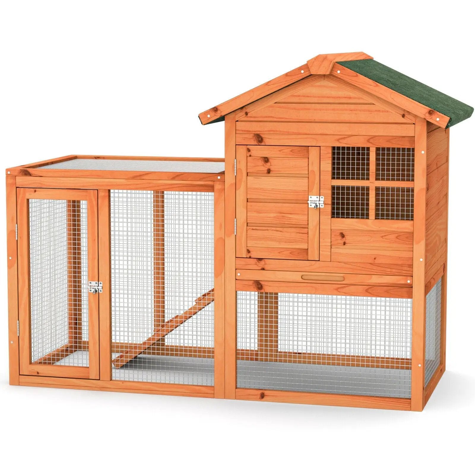 2-Story Wooden Rabbit Hutch with Running Area by DirectDeals