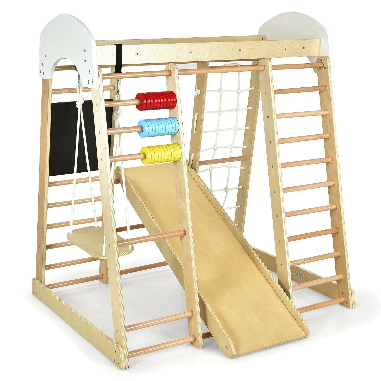 Indoor Playground Climbing Gym Wooden 8-in-1 Climber Playset for Children by DirectDeals