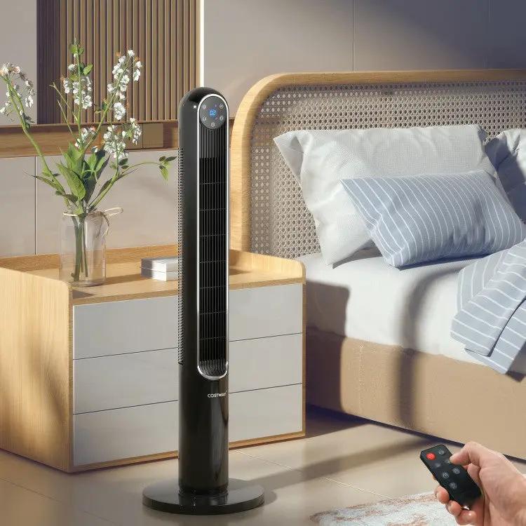 42 Inch 80 Degree Tower Fan with Smart Display Panel and Remote Control, photo 9 of 10