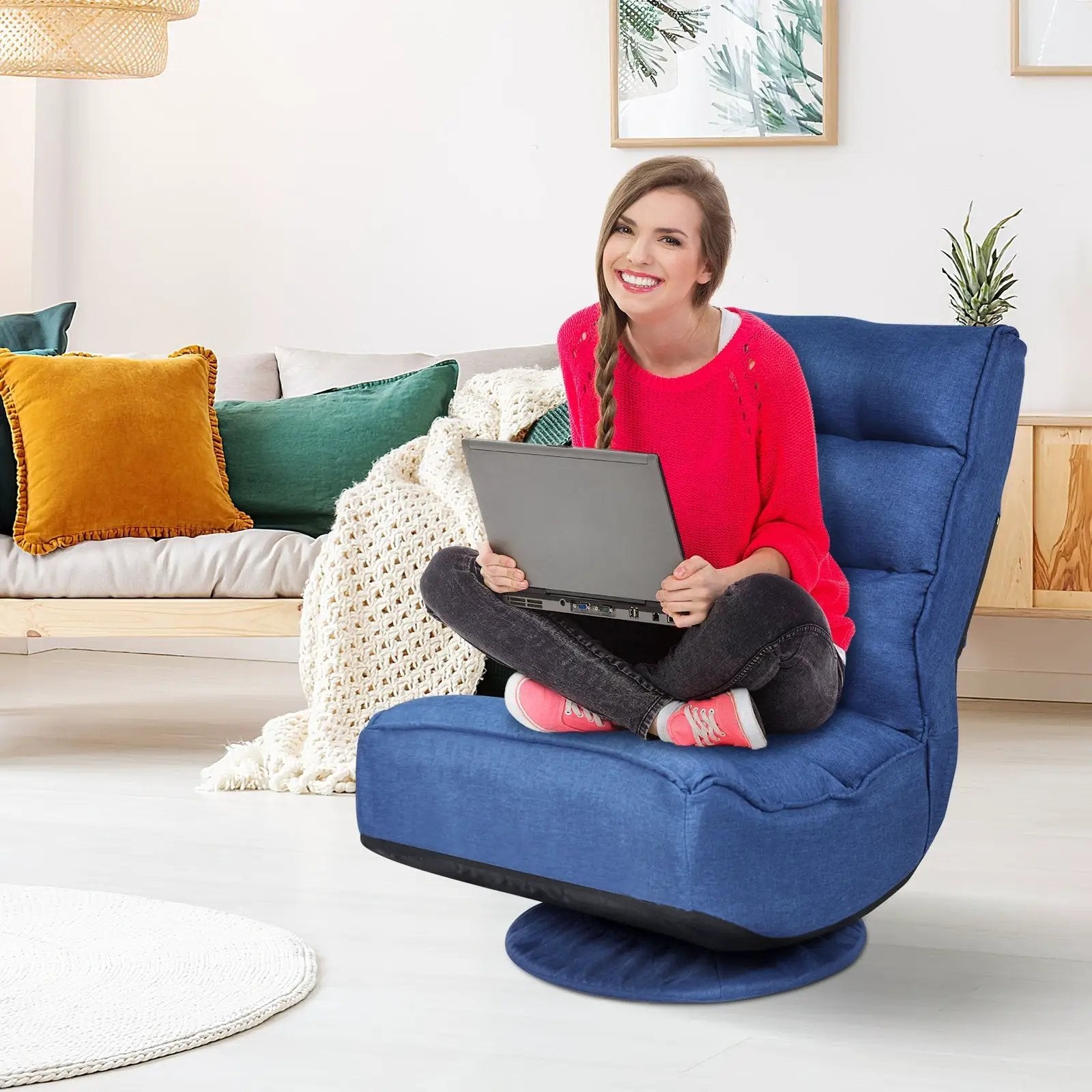 5-Position Folding Floor Gaming Chair by DirectDeals