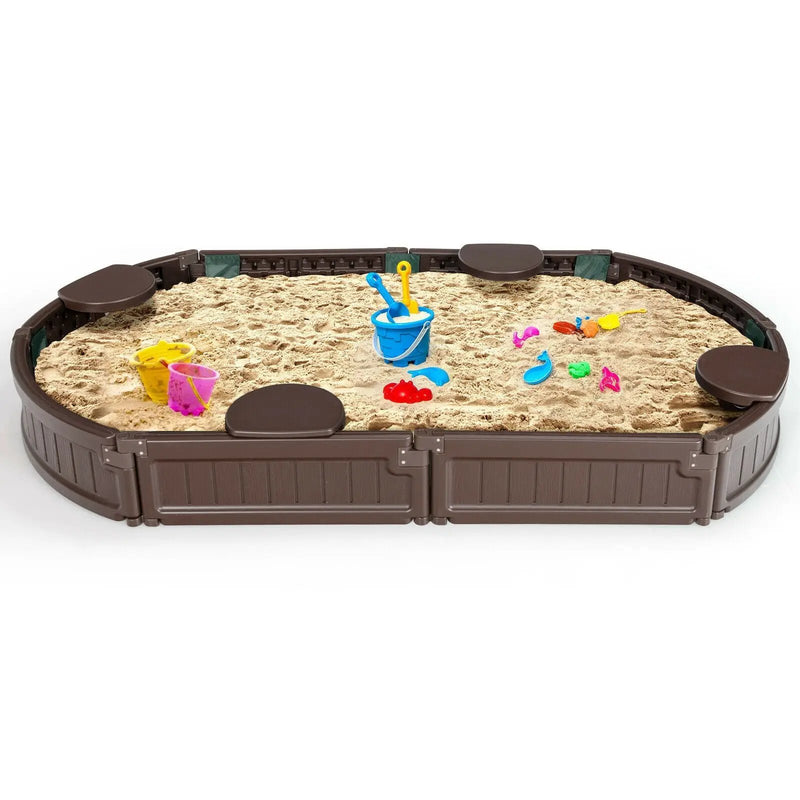 Sandbox with Built-in Corner Seat and Bottom Liner by DirectDeals