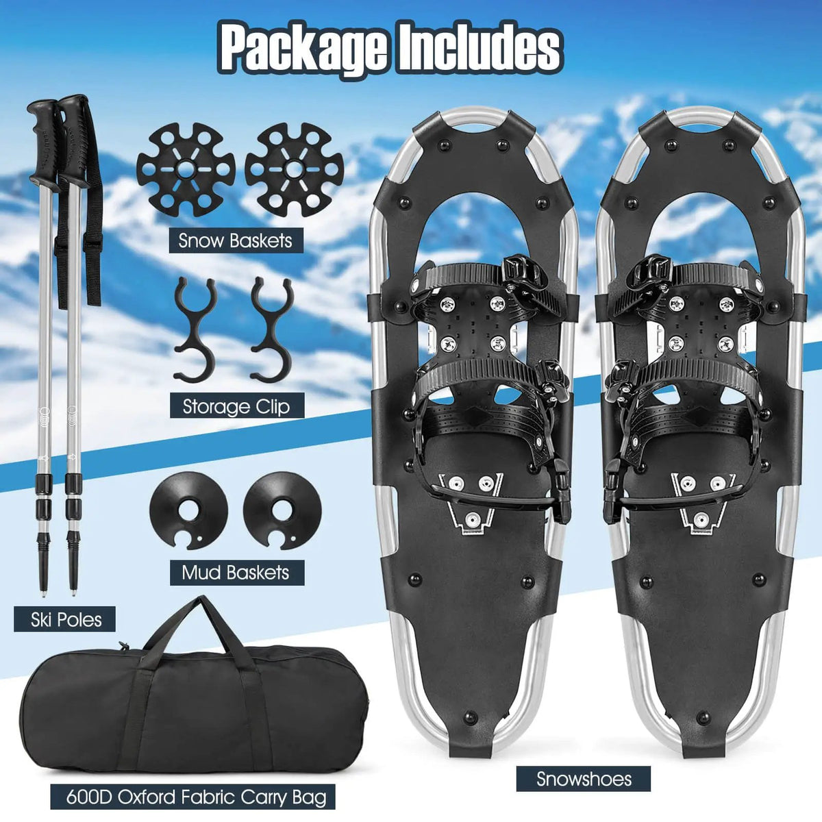 21/25/30 Inch 4-in-1 Lightweight Terrain Snowshoes with Flexible Pivot System, photo 22 of 24
