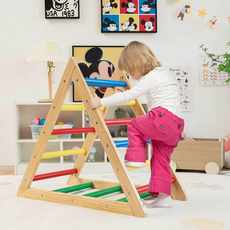 Climbing Triangle Ladder with 3 Levels for Kids-Multicolor by DirectDeals