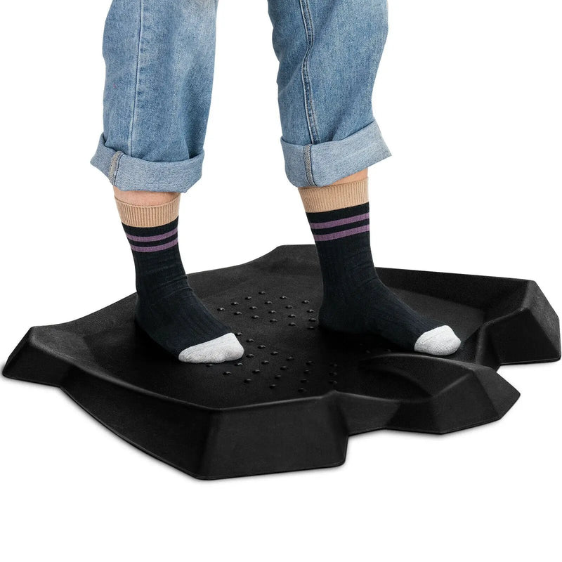 Portable Anti-Fatigue Standing Mat with Massage Points and Diverse Terrain-Black by DirectDeals