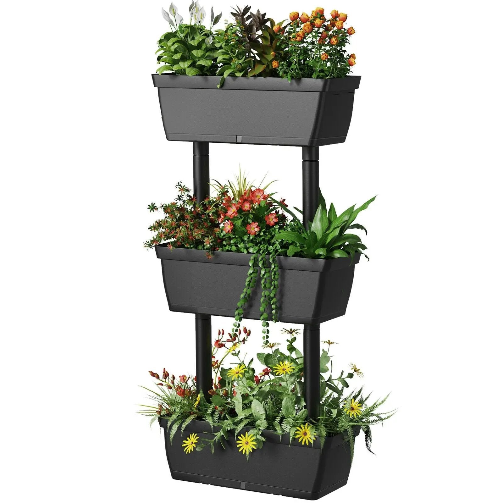 3-Tier Freestanding Vertical Plant Stand for Gardening and Planting Use by DirectDeals