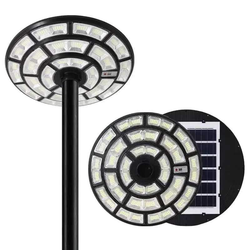 4500W Solar Outdoor Light Round 360° Wide Angle UFO Garden Pole And Wall Street Lights with Remote by Outdoor Solar Outlet