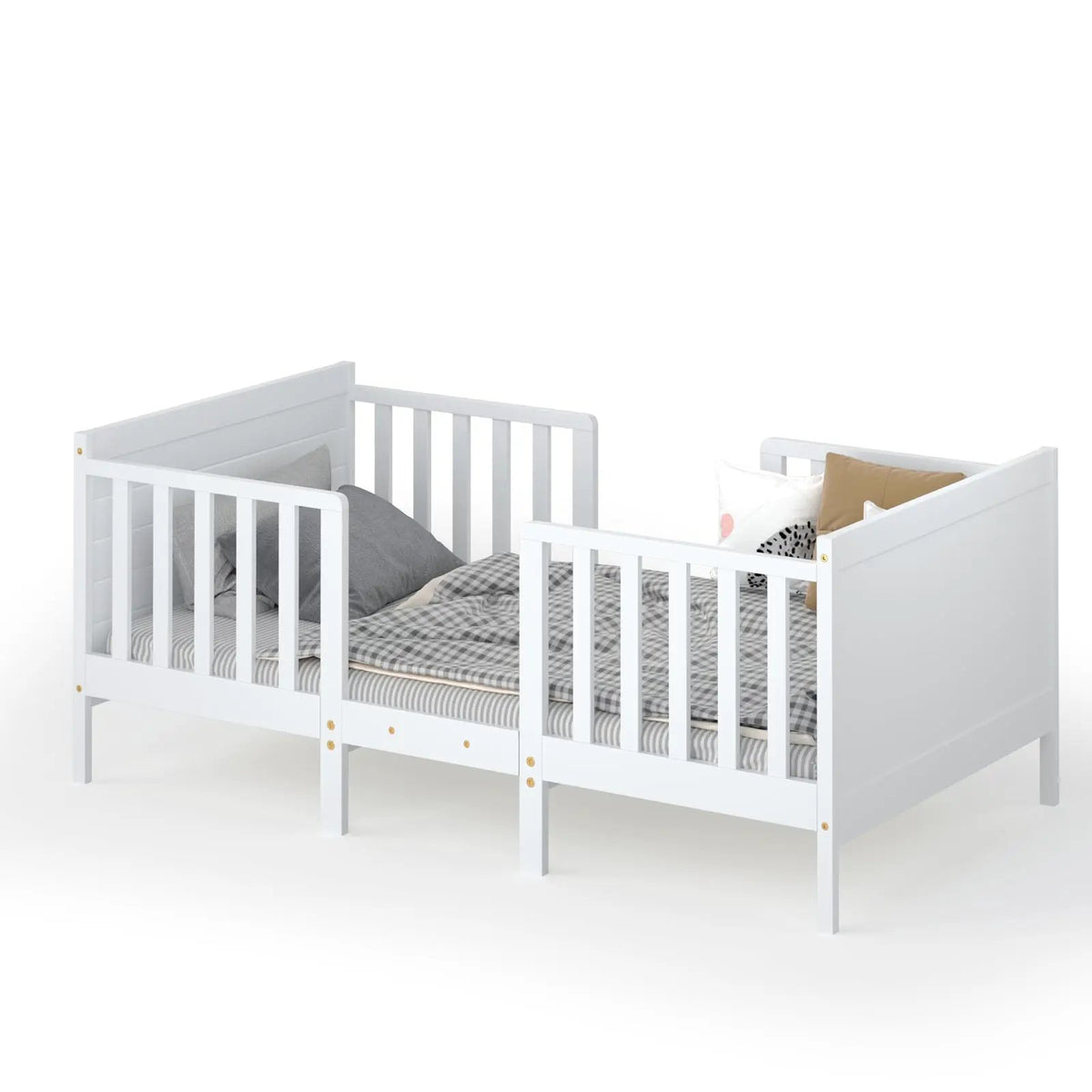 2-in-1 Convertible Kids Wooden Bedroom Furniture with Guardrails, photo 9 of 9