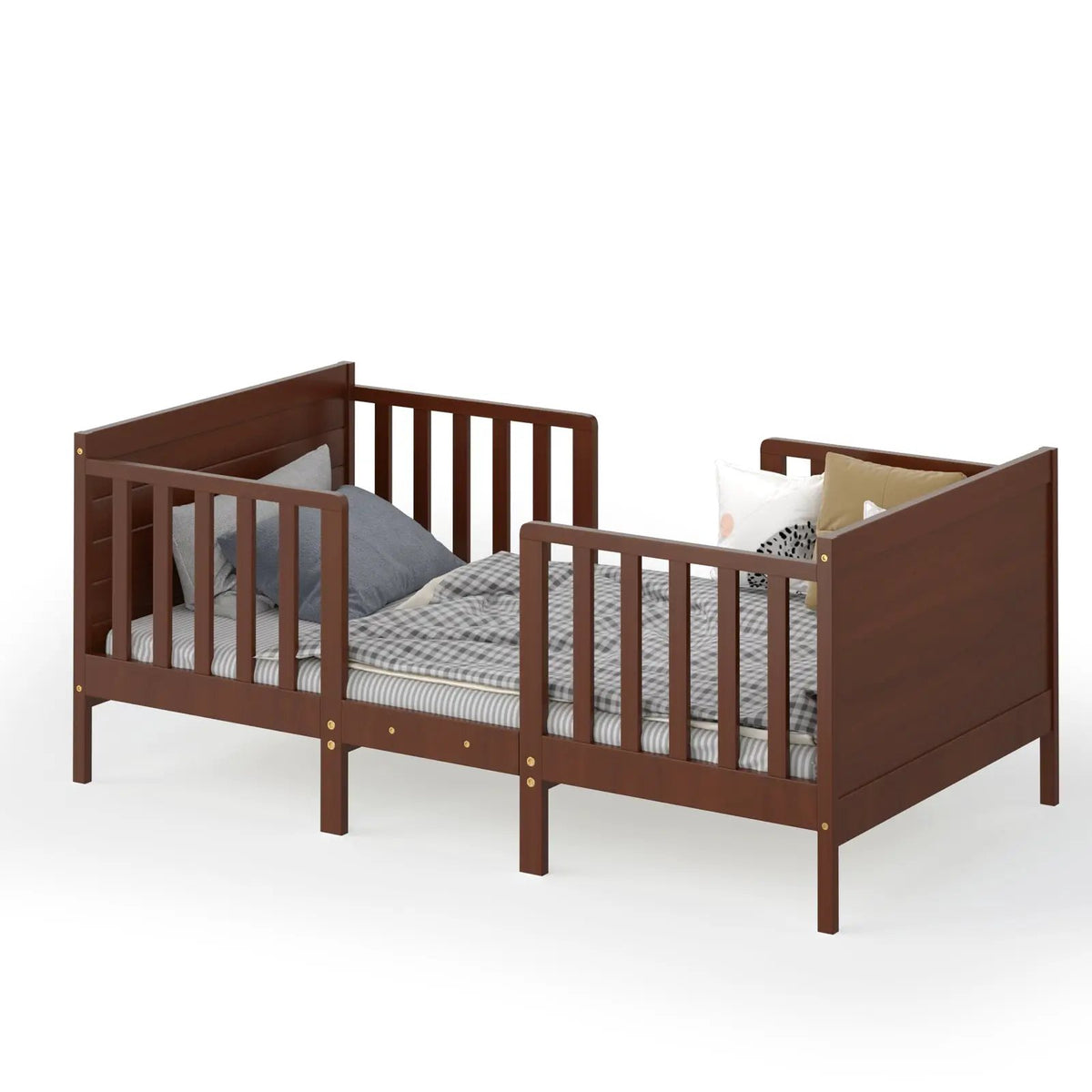 2-in-1 Convertible Kids Wooden Bedroom Furniture with Guardrails, photo 3 of 9