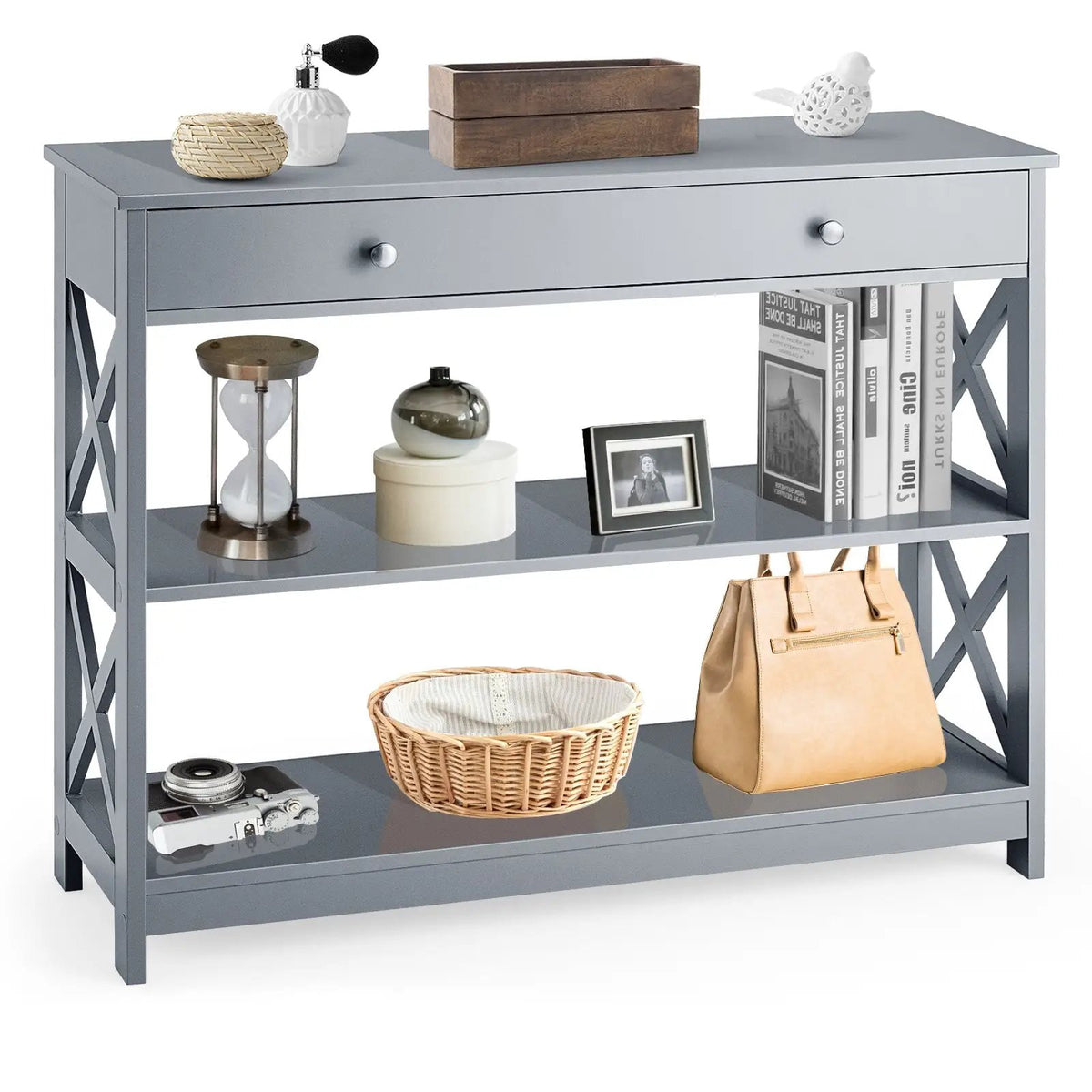 Console Table 3-Tier with Drawer and Storage Shelves, photo 38 of 48