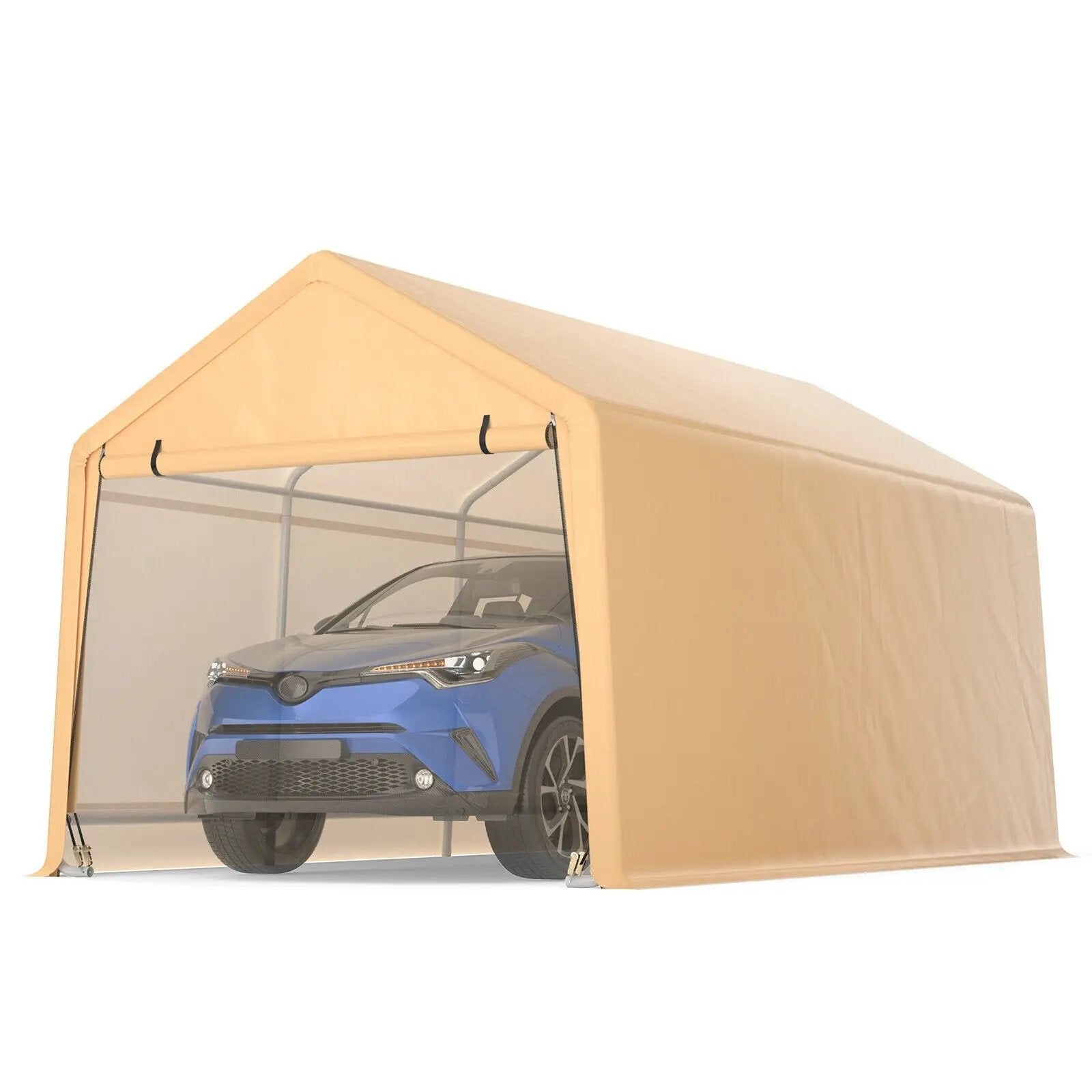 9 x 17 Feet Heavy Duty Carport Canopy-Yellow by DirectDeals