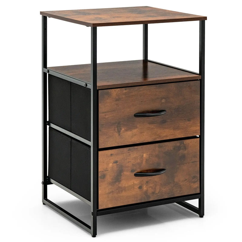 Freestanding Cabinet Dresser with Wooden Top Shelves by DirectDeals