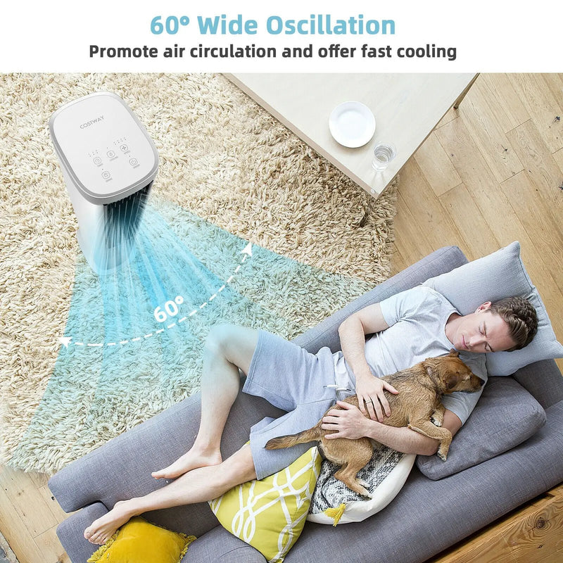 3-In-1 Portable Evaporative Air Cooler with Timer-White by DirectDeals