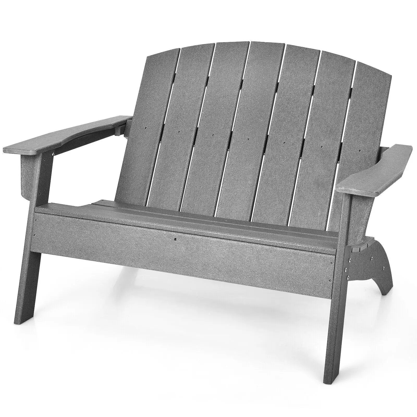 HDPE Patio Adirondack Chair for Porch Garden Backyard-Gray by DirectDeals