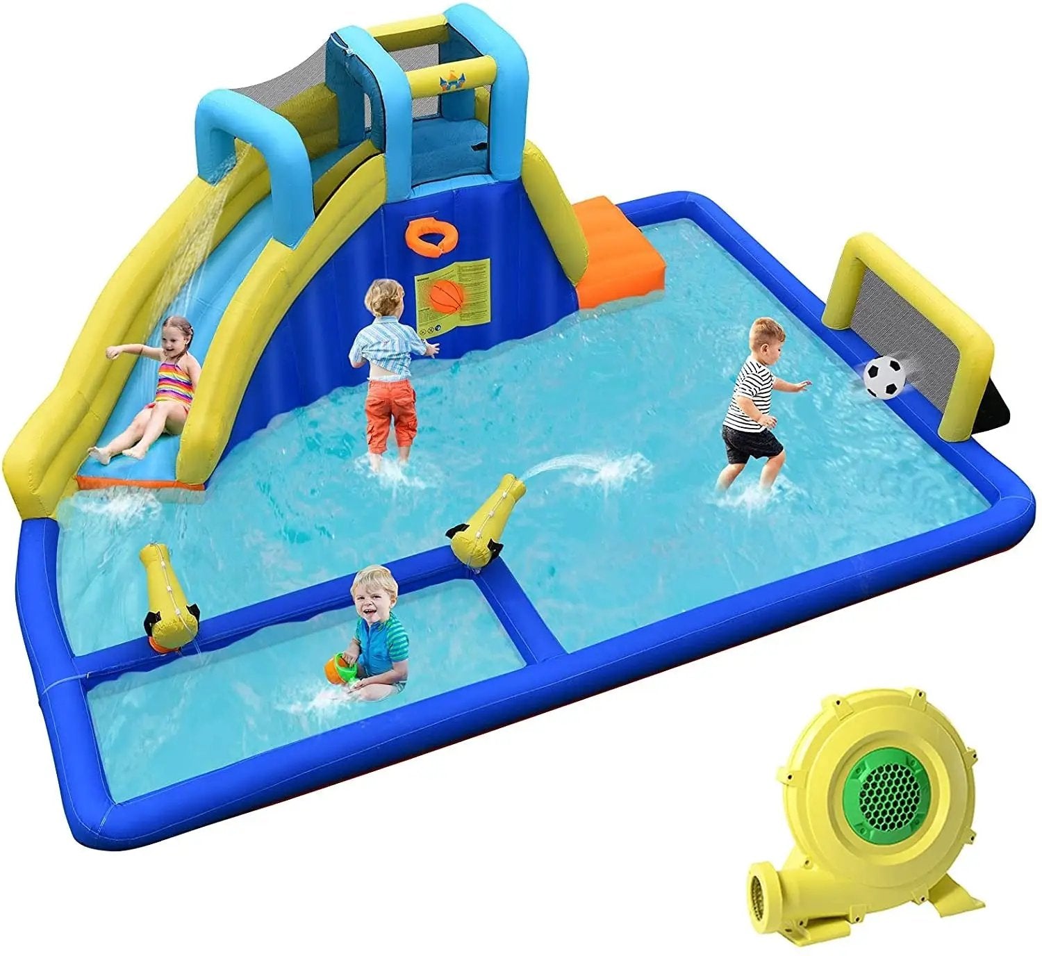 6-in-1 Inflatable Water Slides with Blower for Kids by DirectDeals