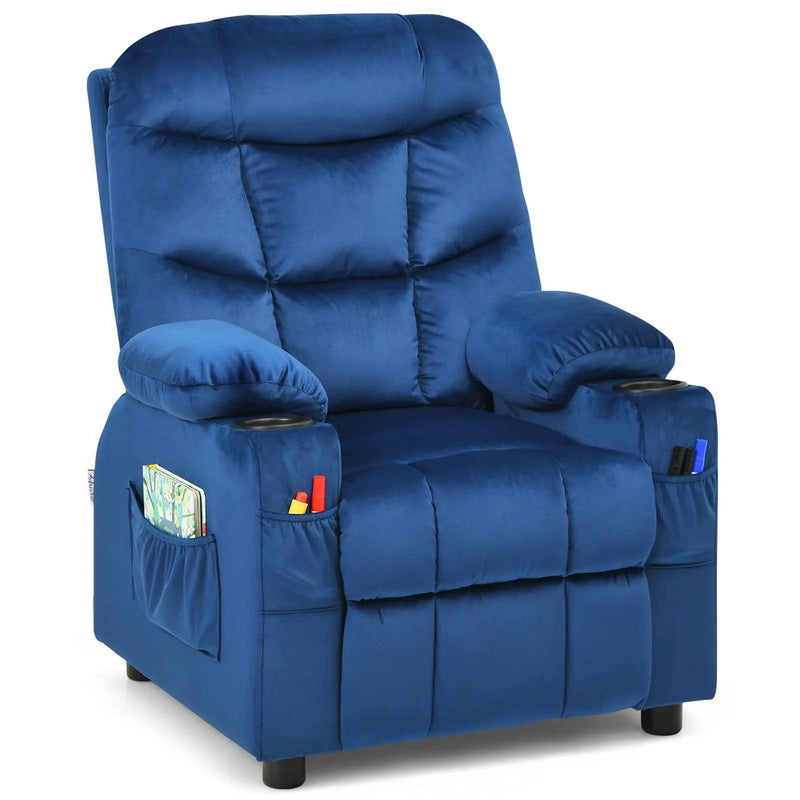 Kids Recliner Chair with Cup Holder and Footrest for Children by DirectDeals