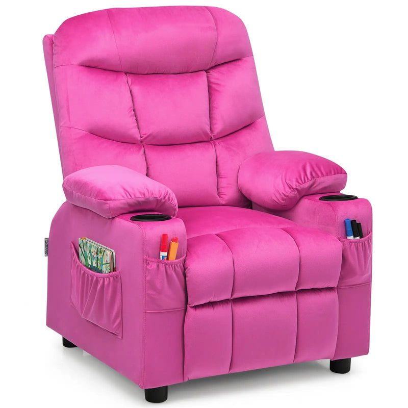 Kids Recliner Chair with Cup Holder and Footrest for Children by DirectDeals