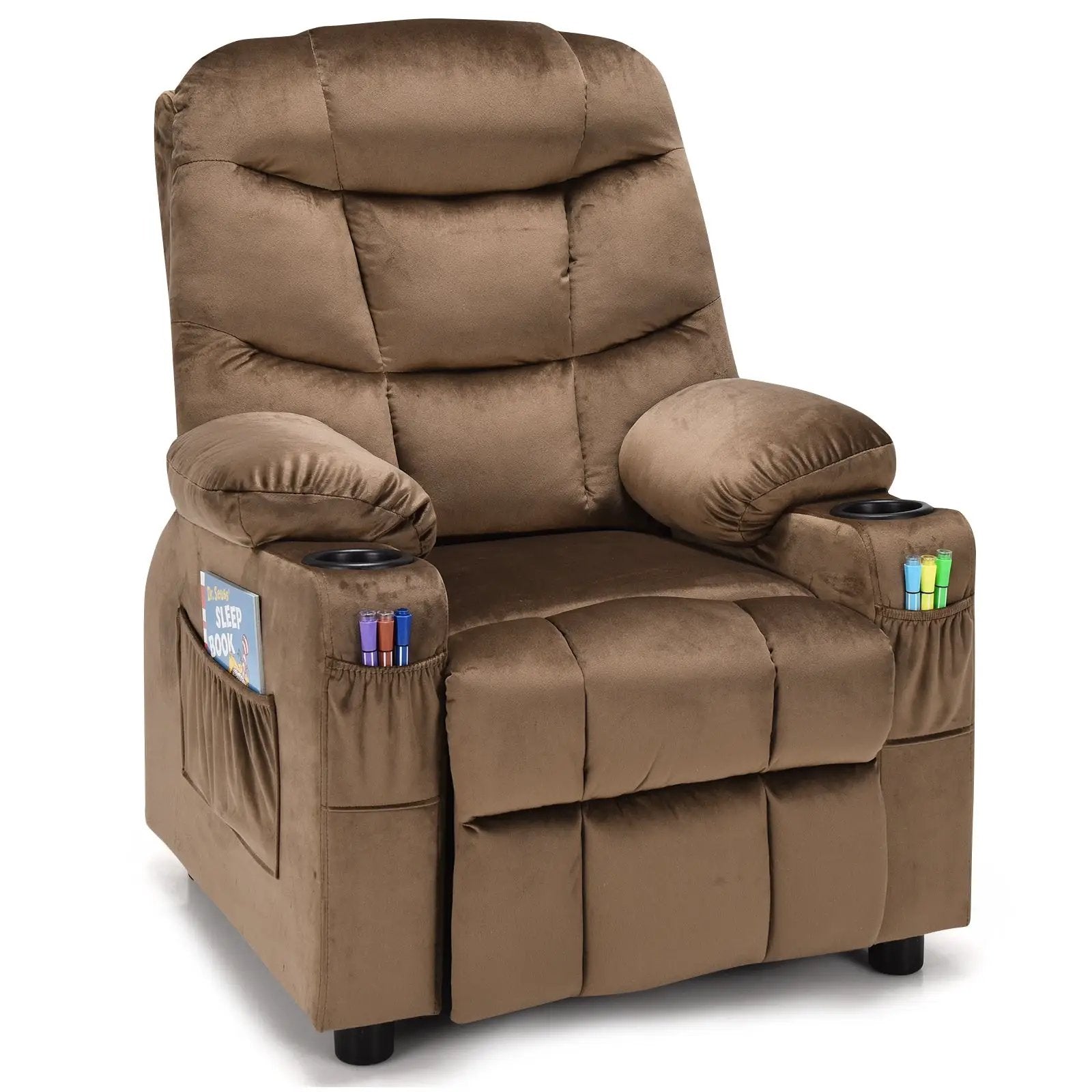 Kids Recliner Chair with Cup Holder and Footrest for Children by DirectDeals