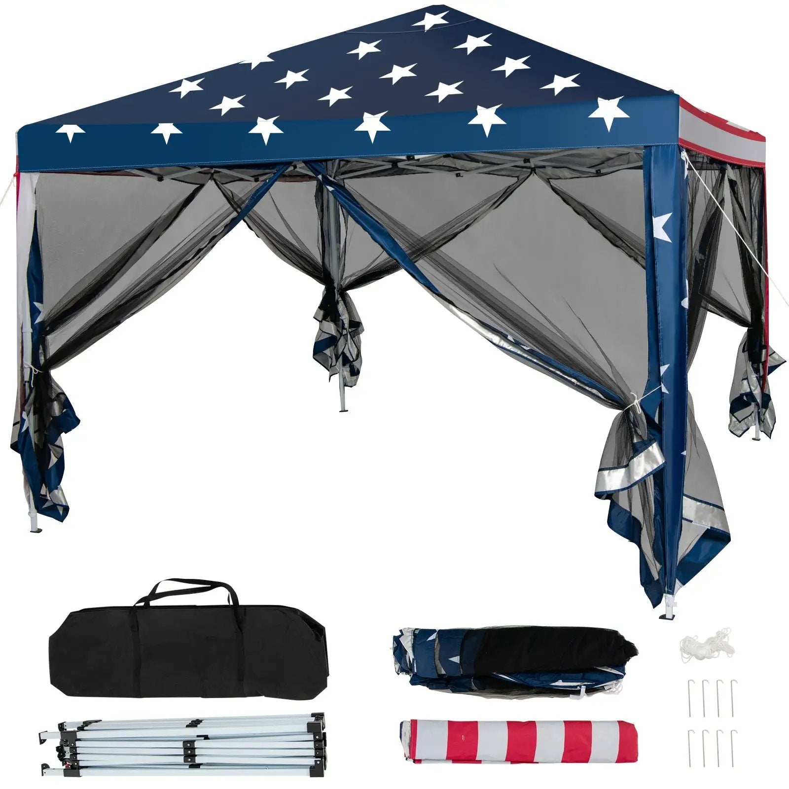 10 FT x 10 FT Pop-Up Canopy Tent Easy Setup Instant Folding Shelter with Mesh Netting by DirectDeals