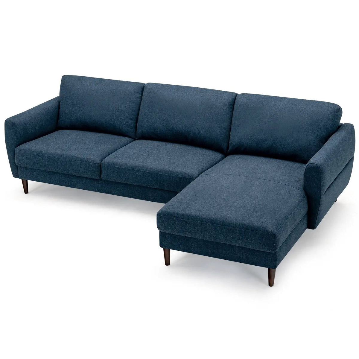 L-Shaped Fabric Sectional Sofa with Chaise Lounge and Solid Wood Legs, photo 3 of 16