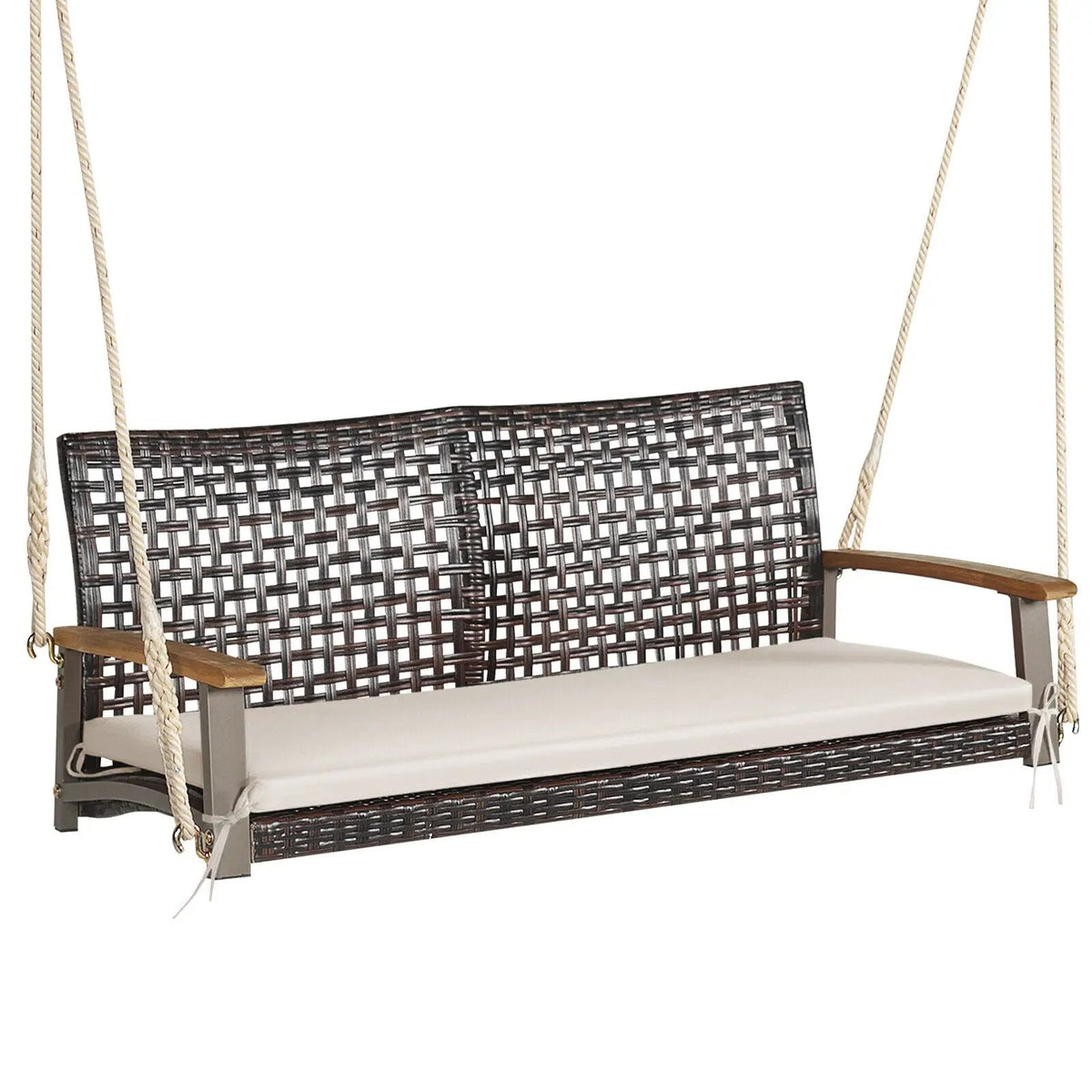 2-Person Rattan Hanging Porch Swing Chair, photo 10 of 10