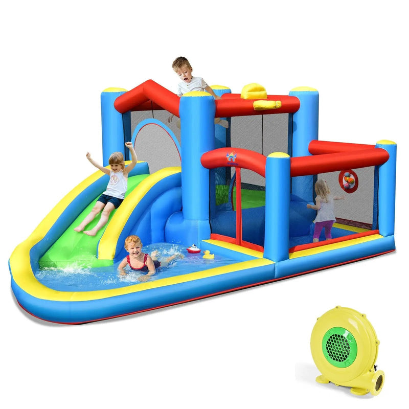 Inflatable Kids Water Slide Bounce Castle with 480W Blower by DirectDeals