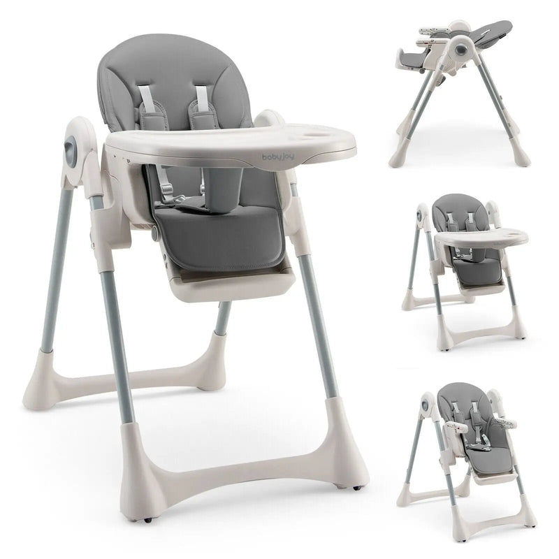 Baby Folding High Chair Dining Chair with Adjustable Height and Footrest by DirectDeals