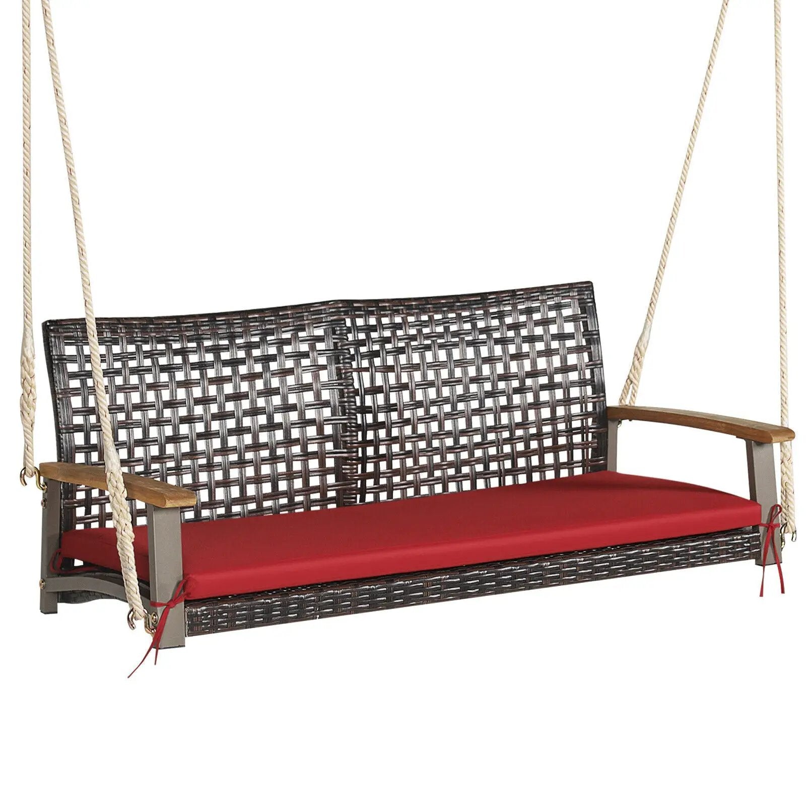 2-Person Rattan Hanging Porch Swing Chair by DirectDeals