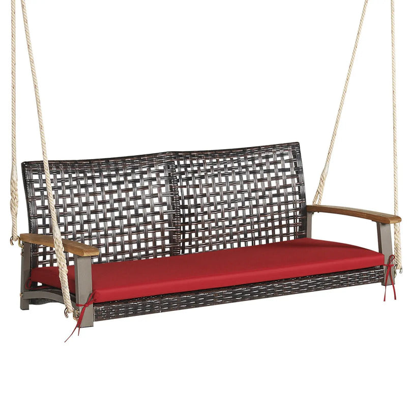 2-Person Rattan Hanging Porch Swing Chair by DirectDeals