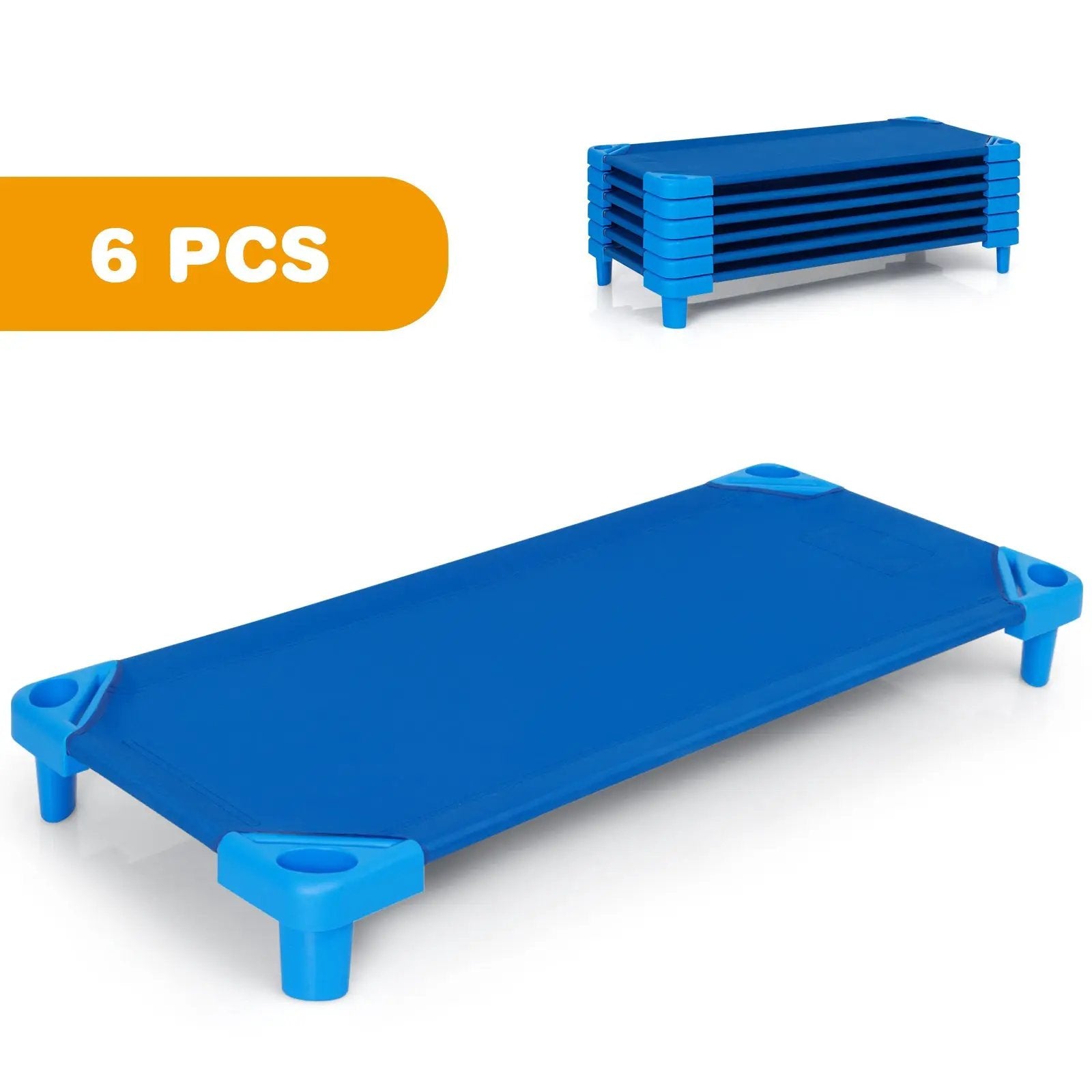 Kids Stackable Daycare Cot Pack of 6 with Detachable Oxford Cloth by DirectDeals